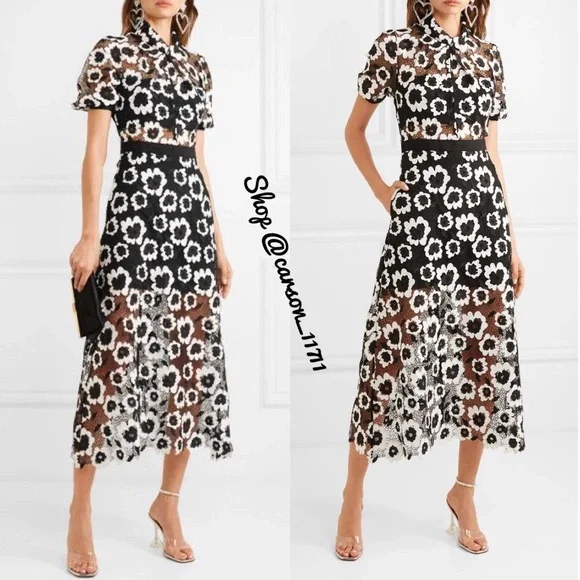 ＜関税・送料込＞Self-Portrait >> Abstract Midi Dress Self-Portrait | Dresses | Nwt Self Portrait Short Sleeve
